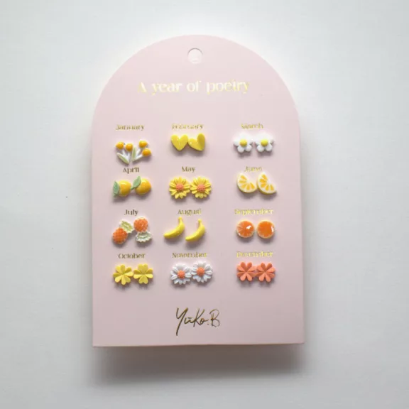 Yuko B A year of yellow poetry fülbevaló szett