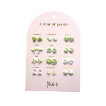 Yuko B A year of fresh green poetry fülbevaló szett