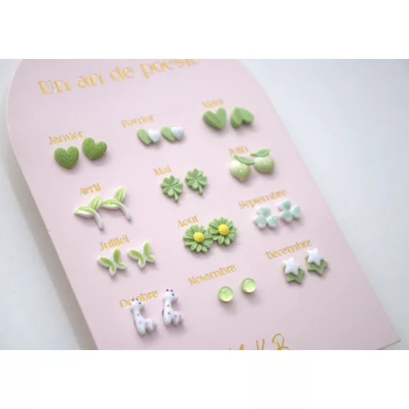 Yuko B A year of fresh green poetry fülbevaló szett