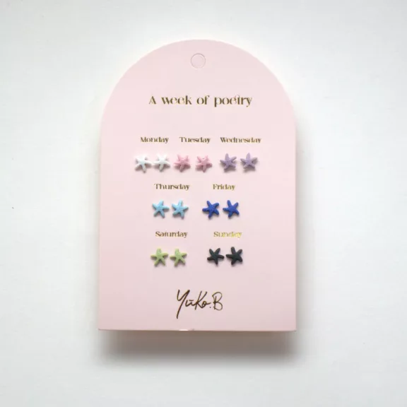 Yuko B A week of poetry fülbevaló szett - Sea stars