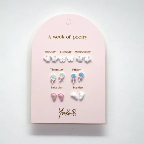 Yuko B A week of poetry fülbevaló szett - Baby shower